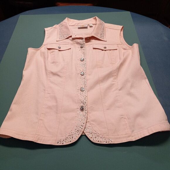 Quacker Factory Pink Embellished Vest - Picture 1 of 5